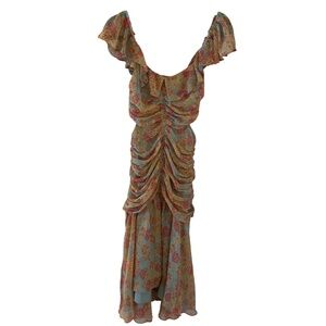 ASTR The Label Floral Ruched Maxi Dress XS